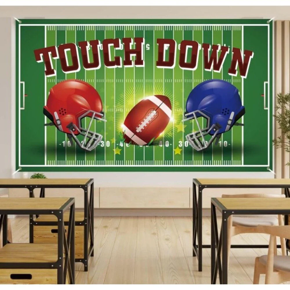 American Football Backdrop 72x43in Photography Touch Down Party Decor Go Team Ba